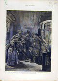 Original Old Antique Print 1876 Queen Visit Edinburgh Holyrood Albert Memorial