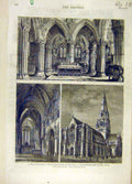 Original Old Antique Print 1879 Edinburgh Buildings Sketches Chapel High-Street