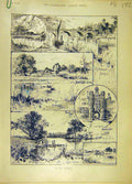 Original Old Antique Print 1894 Thames River Sketches Hampton Richmond Mill
