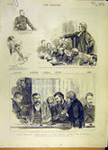 Original Old Antique Print 1889 Parnell Commission Royal Court Justice Biggar
