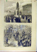 Old Antique Print 1872 Duke Edinburgh Dublin Exhibition Leinster Prince 19th