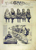 Original Old Antique Print 1889 Pantomime Children Employment Rehearsal 19th