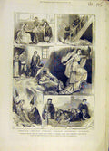 Old Antique Print 1880 Cromwell Novels Kenilworth Tableaux Vivants Scene 19th
