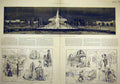 Old Antique Print 1885 Inventions Exhibition Gardens Fountains Electric 19th