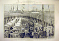 Original Old Antique Print 1895 German Emperor Hohenzollern Hms Royal Sovereign