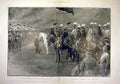 Original Old Antique Print 1902 German Emperor Royal Dragoons Shorncliffe 20th