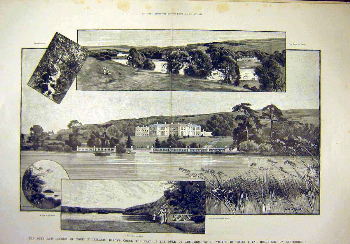 Original Old Antique Print 1897 Duke Duchess York Ireland Abercorn Royal View