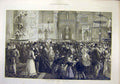 Original Old Antique Print 1871 South-Kensington Museum Whit-Monday People 19th