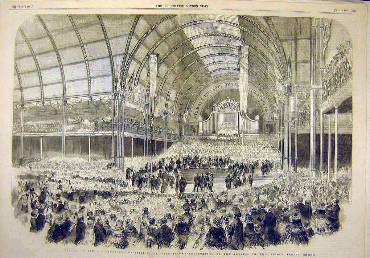 Original Old Antique Print 1857 Art-Treasures Exhibition Prince Albert 19th