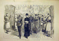 Original Old Antique Print 1883 Fisheries Exhibition Royal Procession People