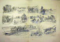 Original Old Antique Print 1889 Harriers Thames Valley Sketches Horses Rider