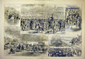 Original Old Antique Print 1877 Goodwood Races Sketches People Places Victorian
