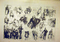 Original Old Antique Print 1884 House Lords Sketches Debates Franchise Bill