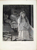Original Old Antique Print Steel Engraving Alma Tadema C1874 My Children 19th