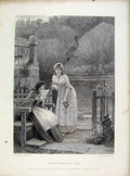Original Old Antique Print News From The War C1877 Steel Engraved Art By Leslie