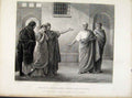 Original Old Antique Print Volumnia Reproachin Brutus Sicinius C1877 Victorian