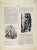 Original Old Antique Print Art Journal Venice Italy Architecture C1877 19th