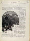 Original Old Antique Print Art Journal Scenery Pacific Railway Engravings