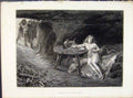Original Old Antique Print Steel Engraving By Graham Imogen In Cave 1874 19th