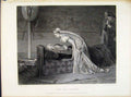 Original Old Antique Print Lear Cordelia C1874 Steel Engraved By Stone Victorian