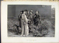 Original Old Antique Print Steel Engraving By Pettie The Rival Roses C1874 19th