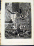 Original Old Antique Print Feeding Sacred Ibis Halls Karnac Engraving