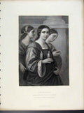 Original Old Antique Print Engraved Merze Venetian Painters Sebastian Del Piombo