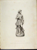 Original Old Antique Print Sheperd Boy Engraving By Balding C1873 19th
