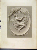 Original Old Antique Print Ariel Steel Engraving By Balding Bas Reilief
