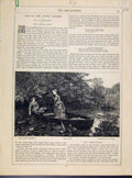 Original Old Antique Print Art Journal Life On Upper Thames Engraving