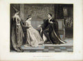 Original Old Antique Print Wooin Henry V C1876 Fine Art Steel Engraving 19th