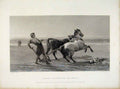 Original Old Antique Print Ulysses Ploughing Sea Shore C1876 Steel Engraving Art