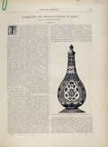 Original Old Antique Print Golab Danee Rosewater Sprinkler GEnamell Inda C1876