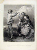 Original Old Antique Print Engraved Plate By Jeune The Eft C1875 Fine Art 19th