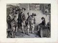 Original Old Antique Print After The Battle Calderon Engraved Plate C1875 19th