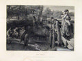 Original Old Antique Print Engraved Plate By Hook The Brook Fine Art C1875 19th