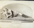 Original Old Antique Print Sleeping Nymph Baily Ra Fine Art Sculpture