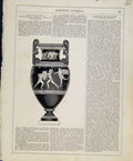 Original Old Antique Print Monthly Journal Art Union Etruscan Vase C1847 19th