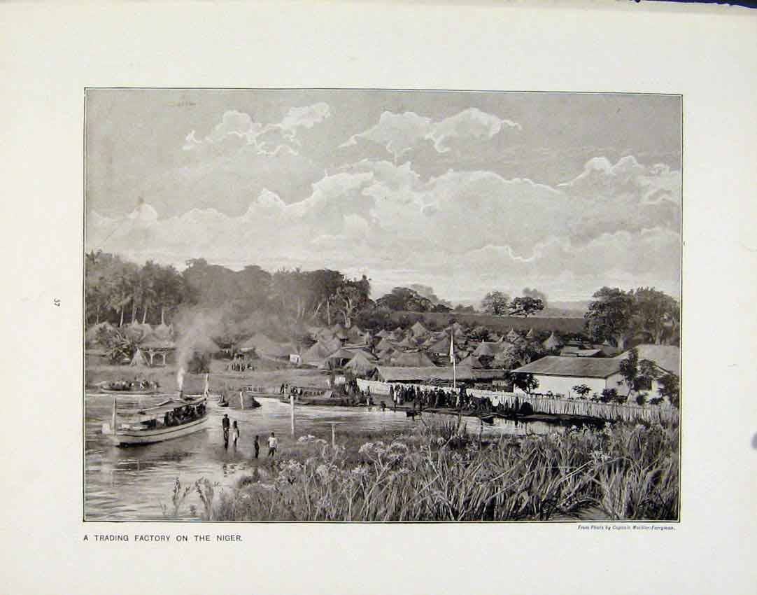 Old Antique Print Trading Factory Niger Liverpool Docks C1910 Photographs 20th