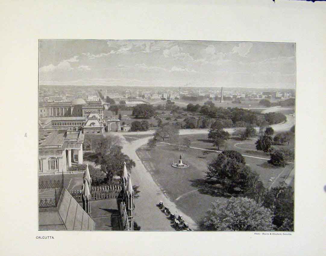 Antique Old Print Calcutta Durban City Town Aerial View Photographs C1910 20th