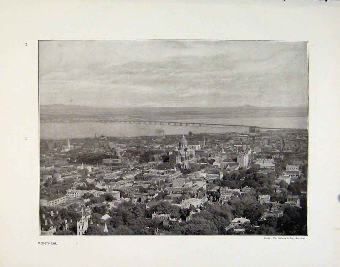Old Antique Print Montreal Bloemfontein Pretoria C1910 Photographs Art 20th