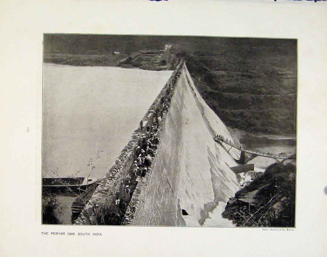 Old Antique Print Periyar Dam South India Canadian Pacific Railway Photo
