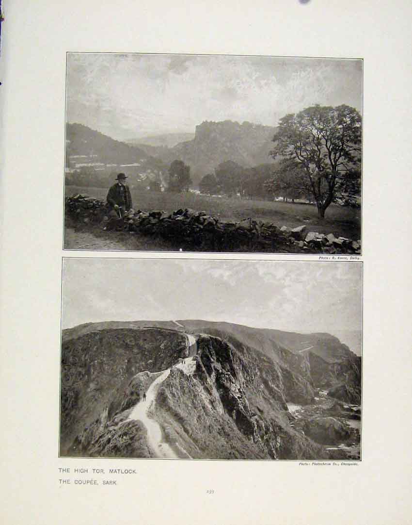 Old Antique Print High Tor Matlock Sark Suva Fiji Somaliliand Photograph