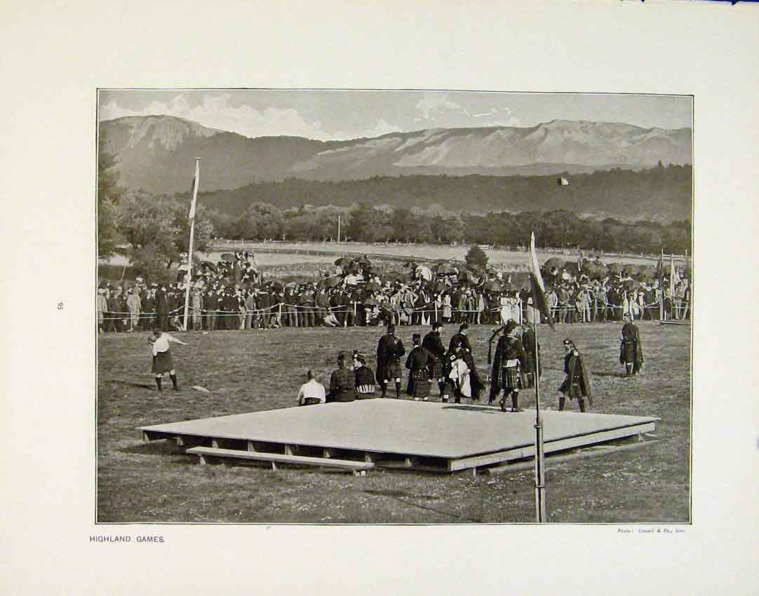 Original Old Antique Print Highland Games Sports Inida At Home C1911 Photo Art