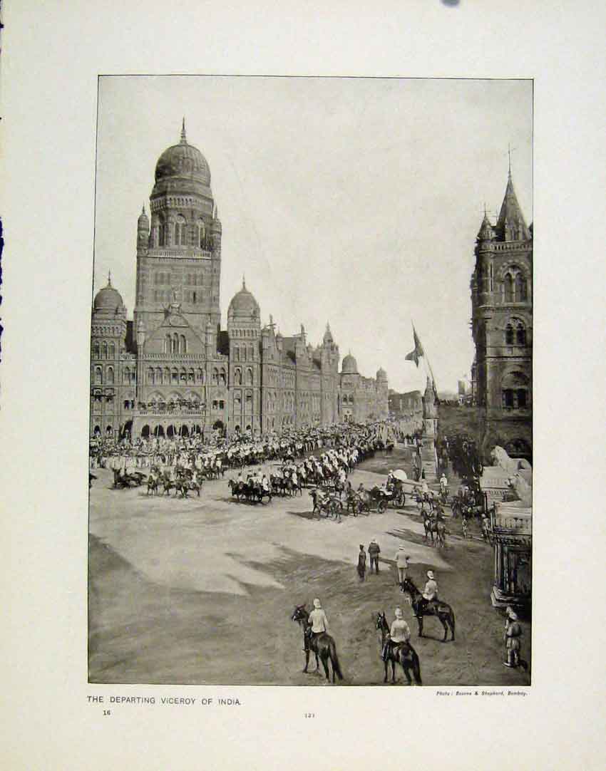 Old Antique Print Departing Viceroy India Parliament House Ottawa Photo