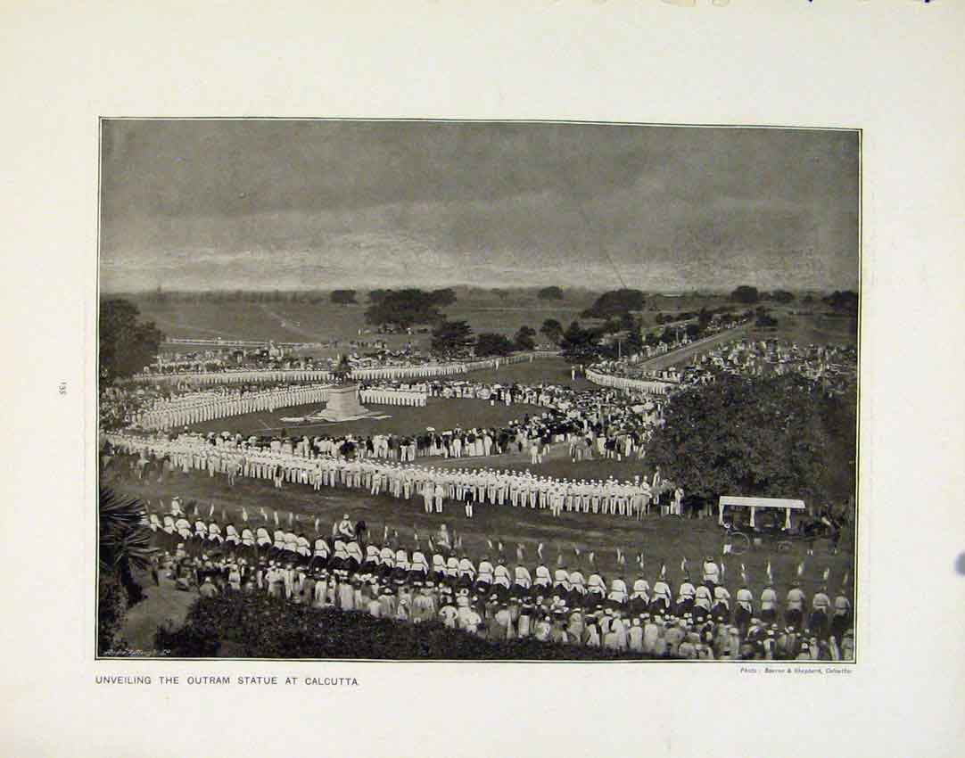 Old Antique Print Unveiling Outram Calcutta Tynwald Court Isle Man Art
