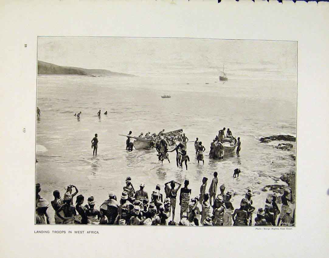 Old Antique Print Landing Troops West Africa Depature 2Nd Kings Calcutta
