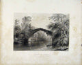 Original Old Antique Print Bridge Doune Scotalnd Fine Art C1838 Art Victorian