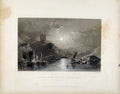 Original Old Antique Print Tarbet Loch Fine Argyleshire Scotland C1839 Victorian