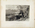 Original Old Antique Print Scotland C1839 Loch Greran Bercaldine Castle 19th